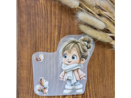 DTF Nažehlovačka DÍVENKA se zvířátky 12cm