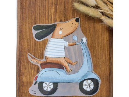 DTF Nažehlovačka PEJSEK na skůtru 18cm