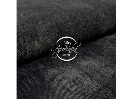 Teplákovina Jeans look černá 250g