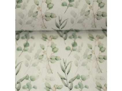 Zbytek 60cm - Žebrovaný úplet eucalyptus 220g
