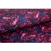 Zbytek 40cm - Nepočesaná teplákovina květy fuchsie 250g