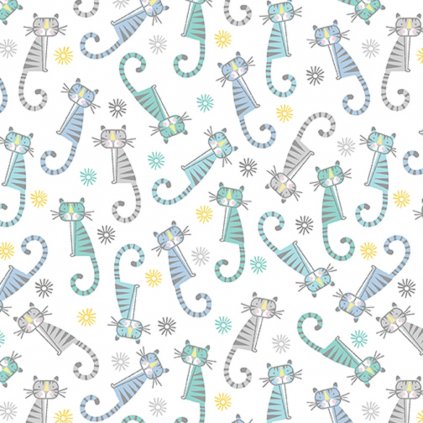Adorable Alphabet / 13024-84 / Modrozelené tigre na bielej