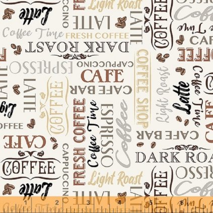 Káva - písmená / Coffee Connoisseur krémová