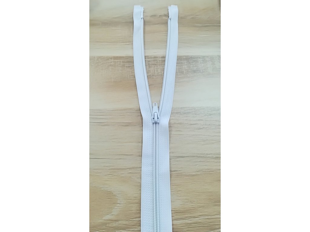 Zips odopínateľný biely 35cm