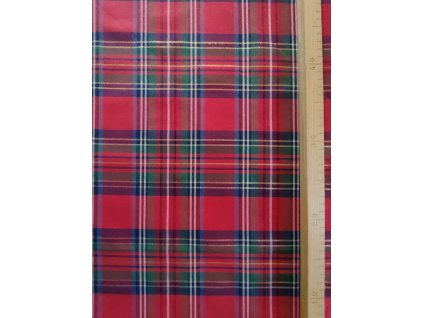 Bavlnené plátno káro s lurexom