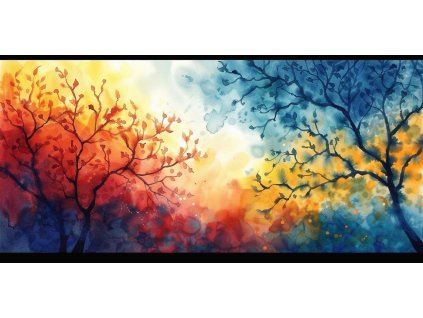 Úplet aquarelový strom