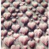 Teplákovina srdcia ružové na sivom štrik