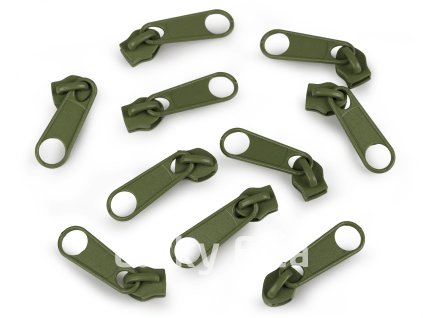 12121 jezdec bez aretace pro zip spiralovy nekonecny zip 5mm khaki