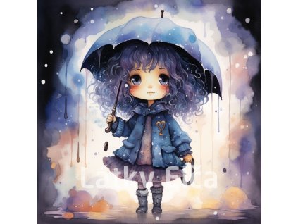 Panel kočárkovina - dívka v dešti 4