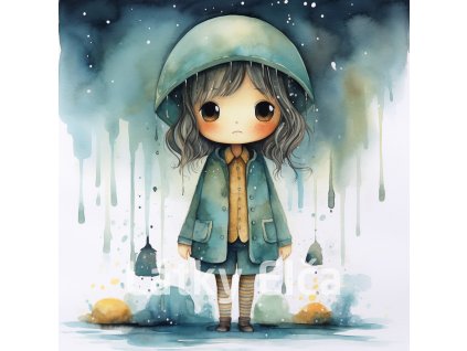 Panel kočárkovina - dívka v dešti 5