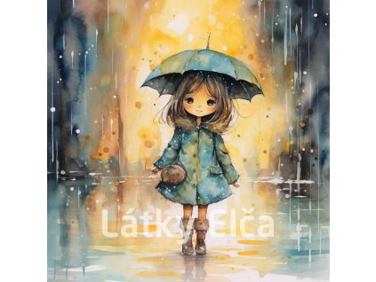 Panel bavlna - dívka v dešti 3