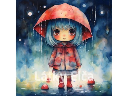 Panel koženka - dívka v dešti 2