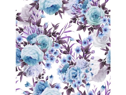 květy modré na bílé 2000x2000