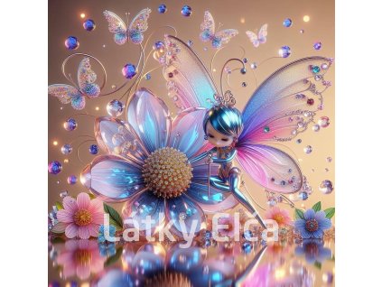 Panel kočárkovina - skleňěná dívka a květ 2