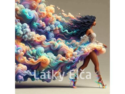 Panel kočárkovina - dívka v duhovém kouři