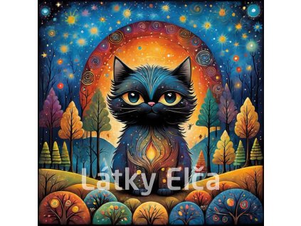 art by andy kehoe autumn forest background night starry sky laurel burch cute persian cat with s 736711561