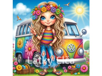 Panel kočárkovina - hipi dívka 1
