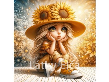 Panel kočárkovina - dívka a slunečnice