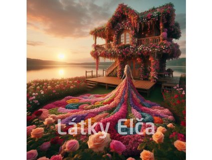 Panel kočárkovina - květinová dívka u domu 2