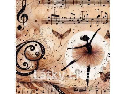 Panel kočárkovina - noty a dívka 3