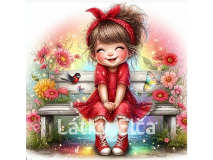 Panel kočárkovina - holčička na lavičce