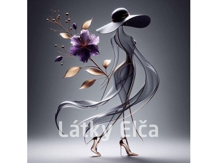 Panel kočárkovina - dáma a květ 4