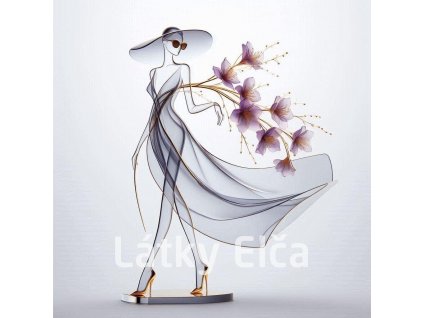 Panel kočárkovina - dáma a květ 5