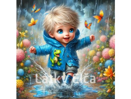 Panel kočárkovina - chlapec v dešti 1