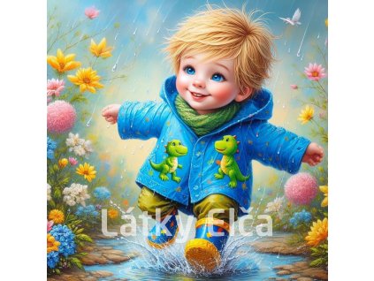 Panel kočárkovina - chlapec v dešti 3