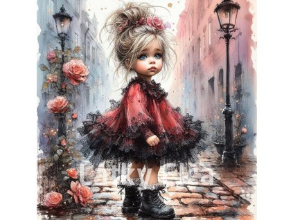 Panel kočárkovina - holčička v ulici