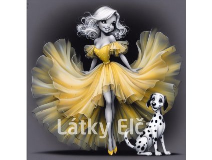 Panel kočárkovina - dívka a pes 4