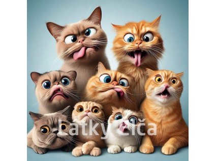 Panel bavlna - kočky bláznivé