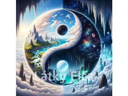 Panel bavlna - yin yang (hory)