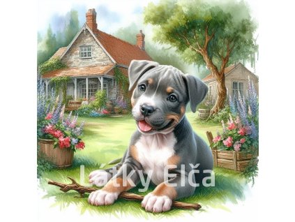 Panel kočárkovina - pes a domek