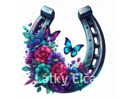 Panel kočárkovina - podkova a květy