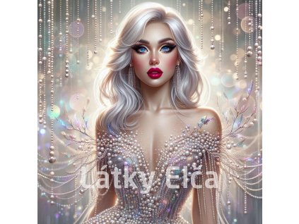 Panel kočárkovina - dáma a perlové šaty 2