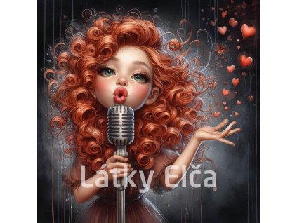 Panel kočárkovina - zrzavá slečna zpívá