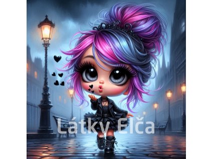 dívka v černém (srdíčka)