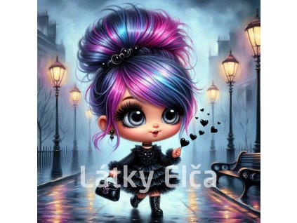 dívka v černém (srdíčka) 2