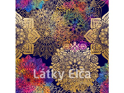 Kočárkovina mandale na tmavě modré 2