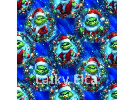 Zelený mužík na modré 5