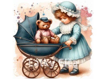 děvčátko a kočárek 1