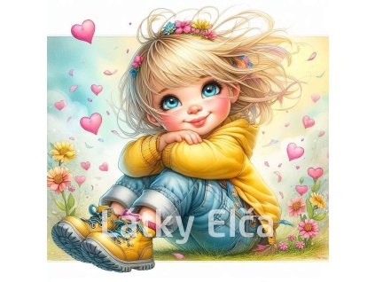 holčička a květy 1