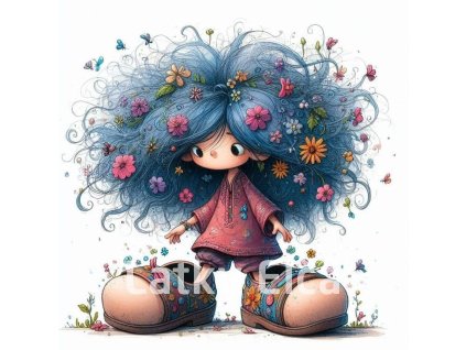 dívka a velké boty