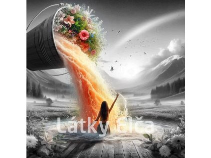 Panel kočárkovina - dívka ve vodě s květy