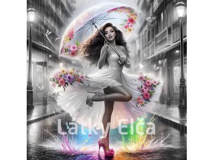 Panel kočárkovina - dívka v květových šatech 1