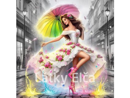 dívka v květových šatech 2