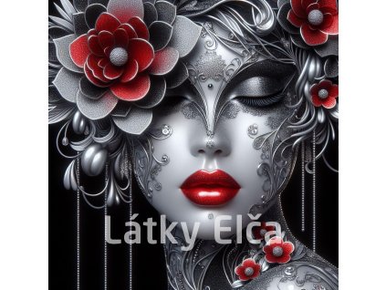 dívka a červený květ