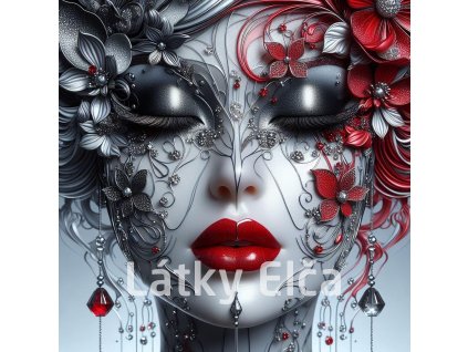 dívka a červený květ 2