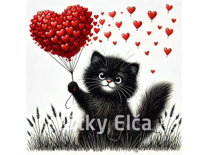 kočka s balónkem 1